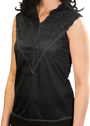 Miles Kimball Reversible Lace Camisole, Large, Black