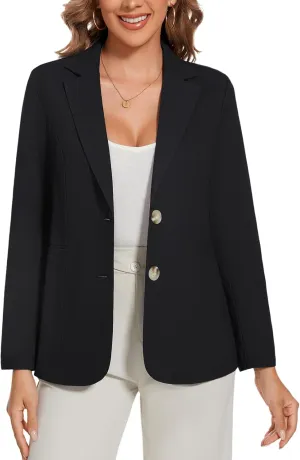 MINTLIMIT Womens Casual Linen Cotton Blazers Long Sleeve Button Front Notch Lapel Work Office Blazer Jackets with Pockets