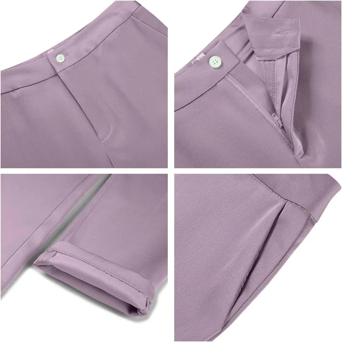 MODFUL Women's 2 Piece Business Suit Set One Button Solid Color Blazer Trouser Suit