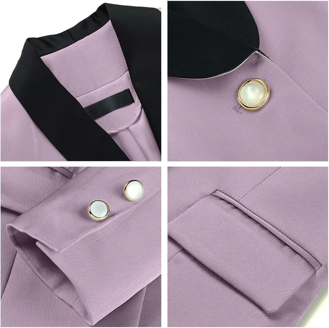 MODFUL Women's 2 Piece Business Suit Set One Button Solid Color Blazer Trouser Suit