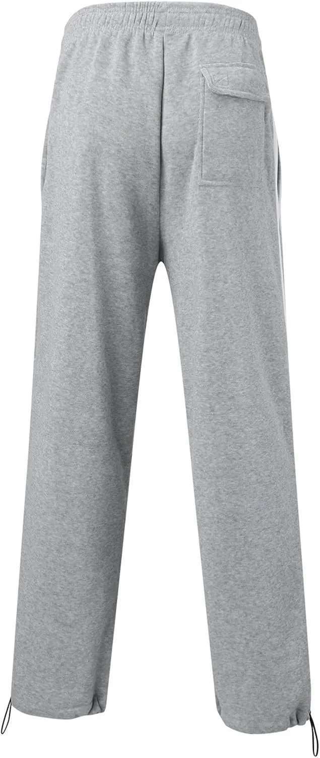 Muscularfit Mens Casual Pants Stretch Waist Big and Tall Athletic Sweatpants with Pockets Lightweight Solid Lounge Fall Pants