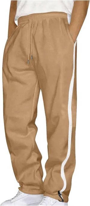 Muscularfit Mens Casual Pants Stretch Waist Big and Tall Athletic Sweatpants with Pockets Lightweight Solid Lounge Fall Pants