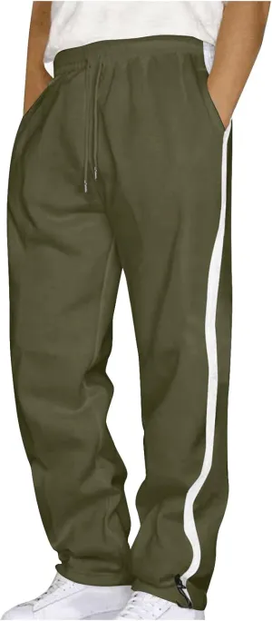 Muscularfit Mens Casual Pants Stretch Waist Big and Tall Athletic Sweatpants with Pockets Lightweight Solid Lounge Fall Pants