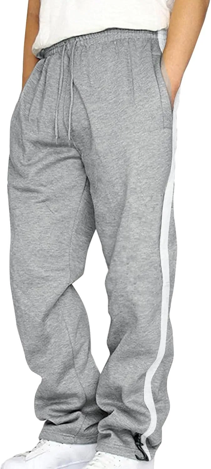Muscularfit Mens Casual Pants Stretch Waist Big and Tall Athletic Sweatpants with Pockets Lightweight Solid Lounge Fall Pants