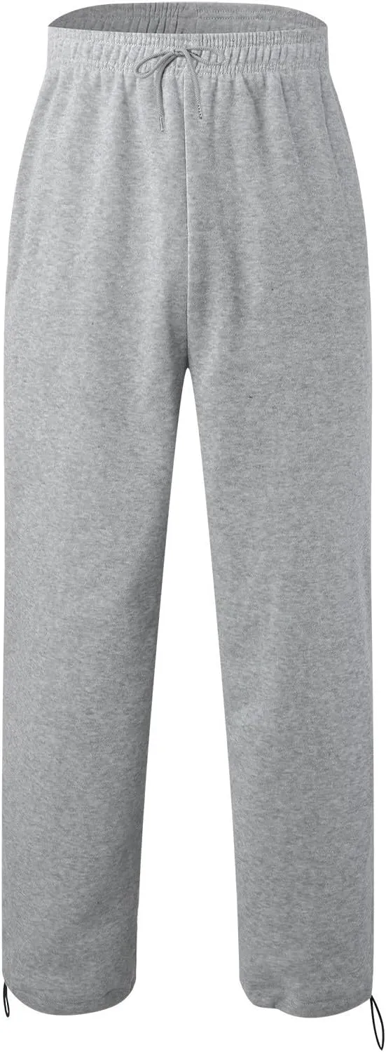 Muscularfit Mens Casual Pants Stretch Waist Big and Tall Athletic Sweatpants with Pockets Lightweight Solid Lounge Fall Pants
