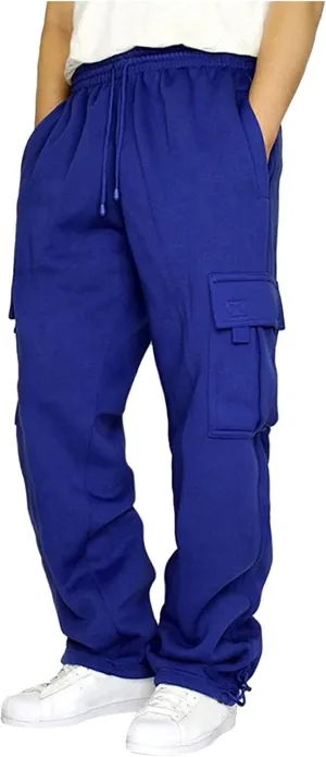 Muscularfit Mens Lounge Pants with Pockets Causal Fashion Stretch Waist Cargo Pant Drawstring Solid Athletic Fall Sweatpants