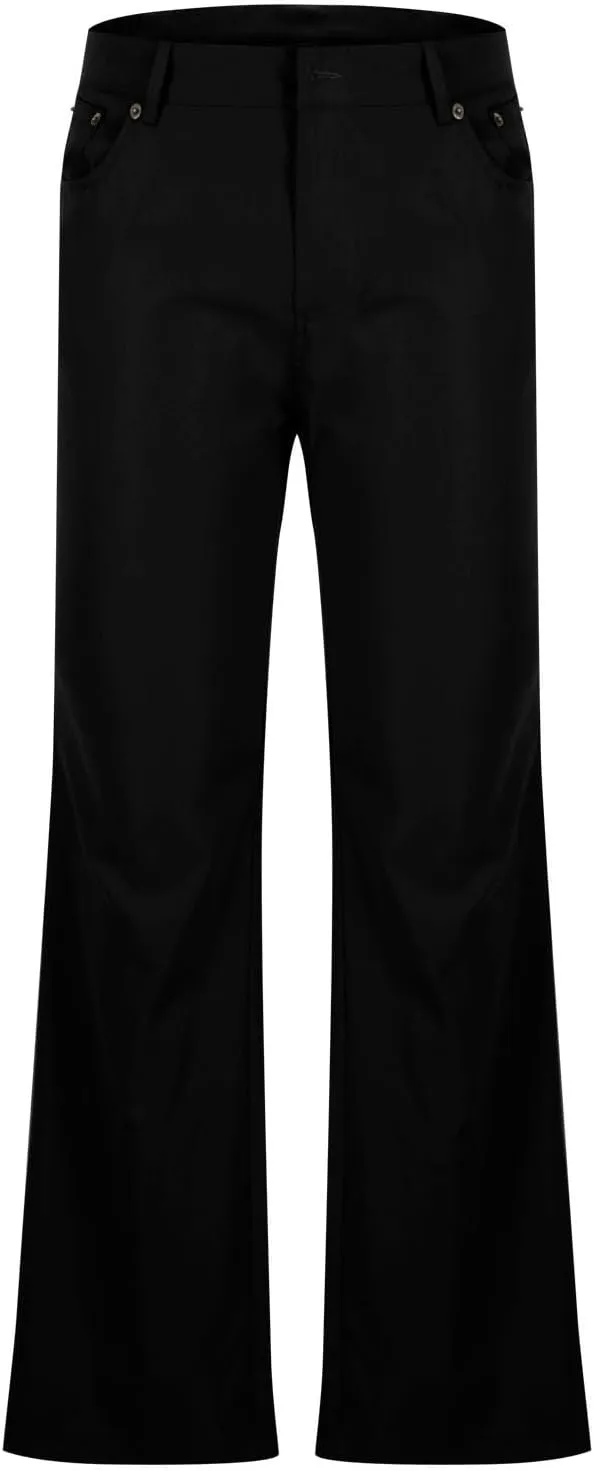 Muscularfit Men's Pants Slim Fit Stretch Fashion Chino Bell Bottom Flares Pants Causal Vintage Zipper Button Autumn Trousers