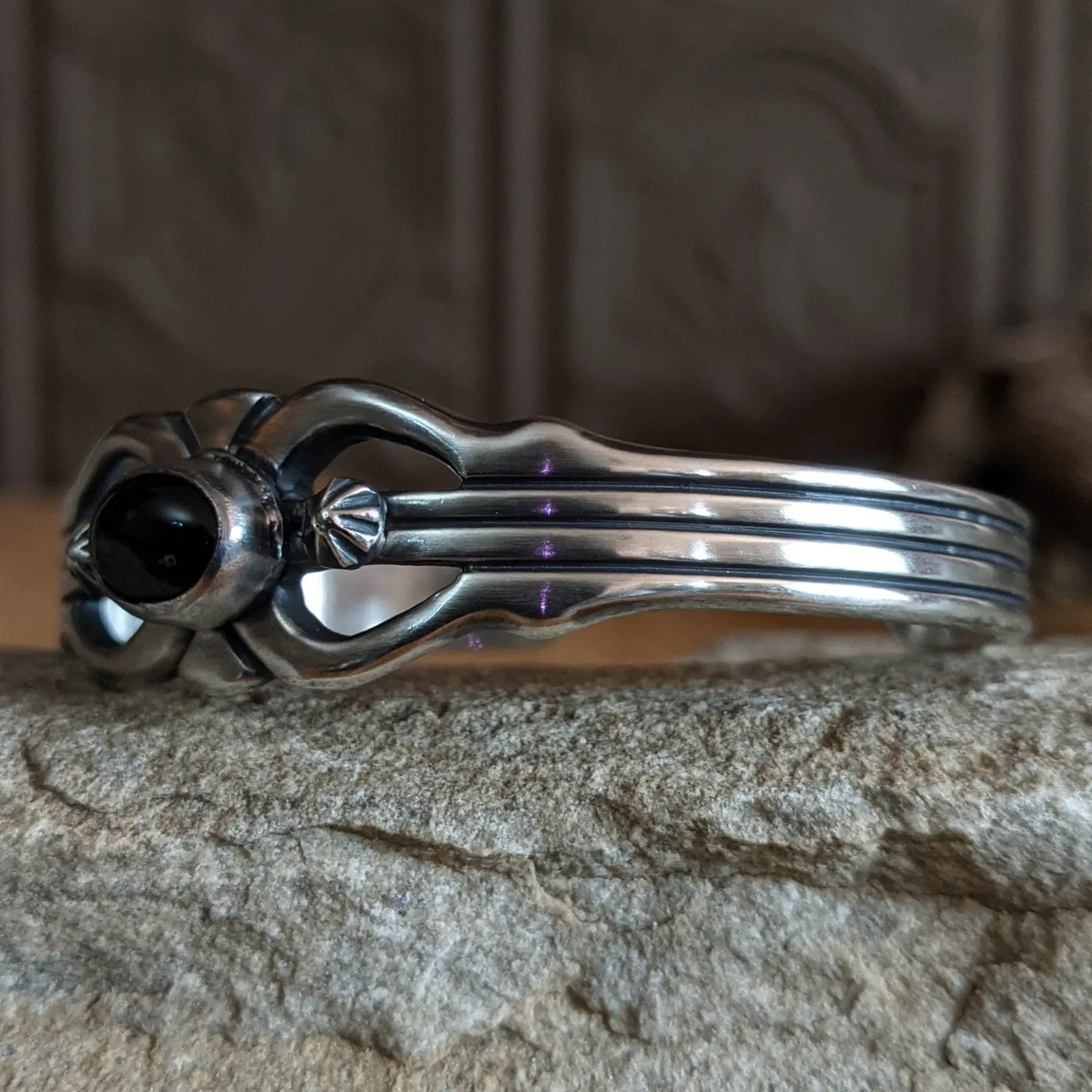 Navajo made Black Onyx Cuff SWSG-BRC-0020