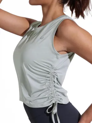 NORTHYARD Sleeveless Workout Tank Tops for Women Quick Dry Athletic Running Gym Top Shirts Loose Fit Ruched Yoga Crop Tops
