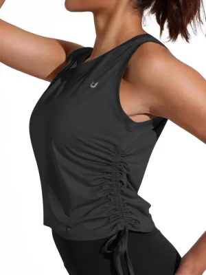 NORTHYARD Sleeveless Workout Tank Tops for Women Quick Dry Athletic Running Gym Top Shirts Loose Fit Ruched Yoga Crop Tops