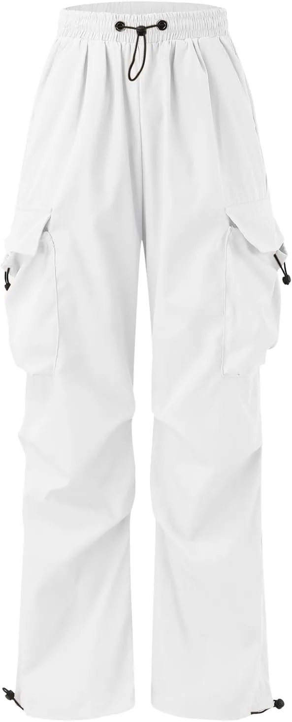 Parachute Pants Men Y2K Loose Fit Baggy Cargo Sweatpants Casual Pant with Pocket Outdoor Drawstring Trousers 2025