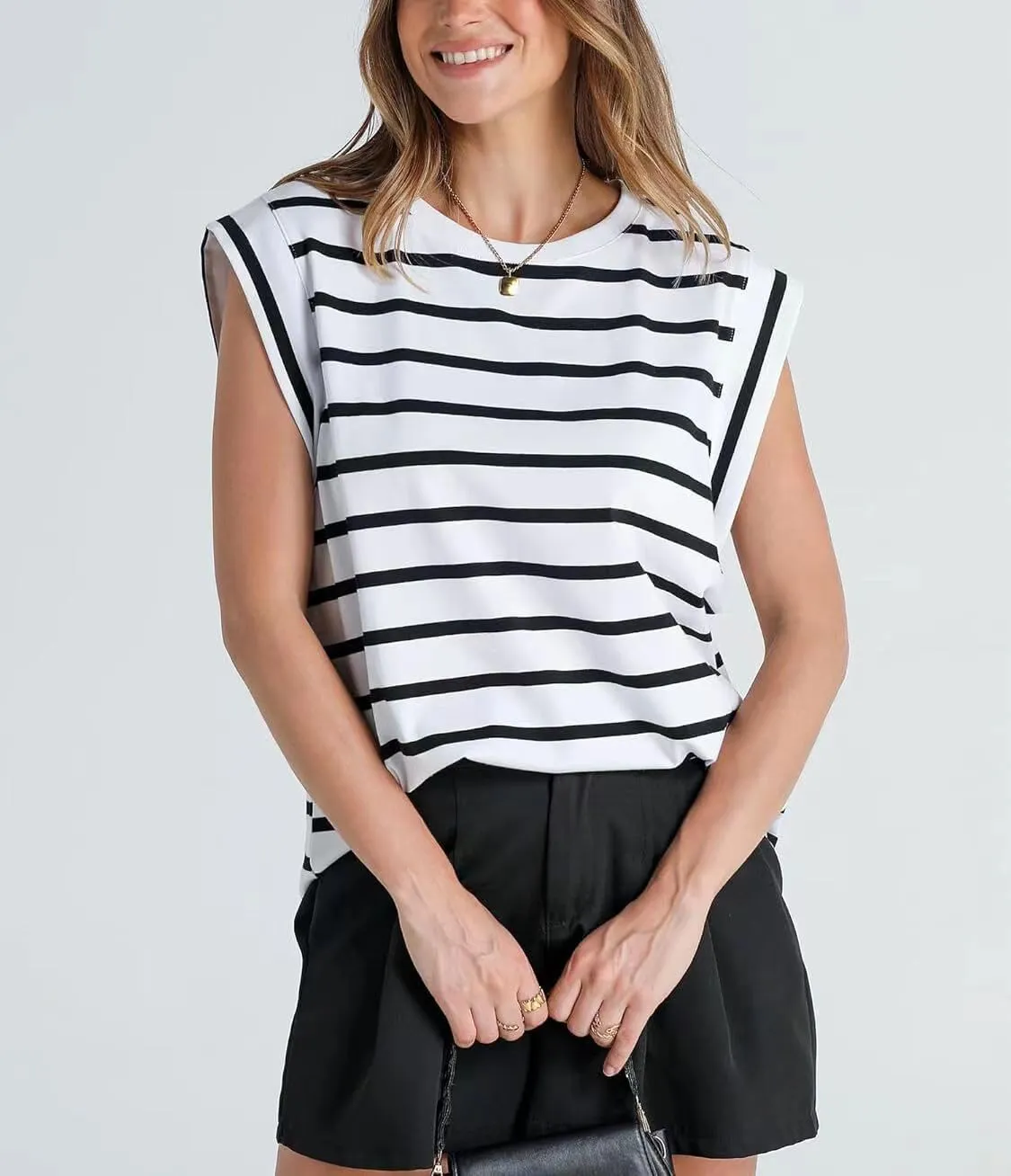 PDLCVD Ribbed Tank Tops for Women Fitted Workout Crew Neck Going Out Shirt Camisoles Sleeveless Cropped Tops Summer