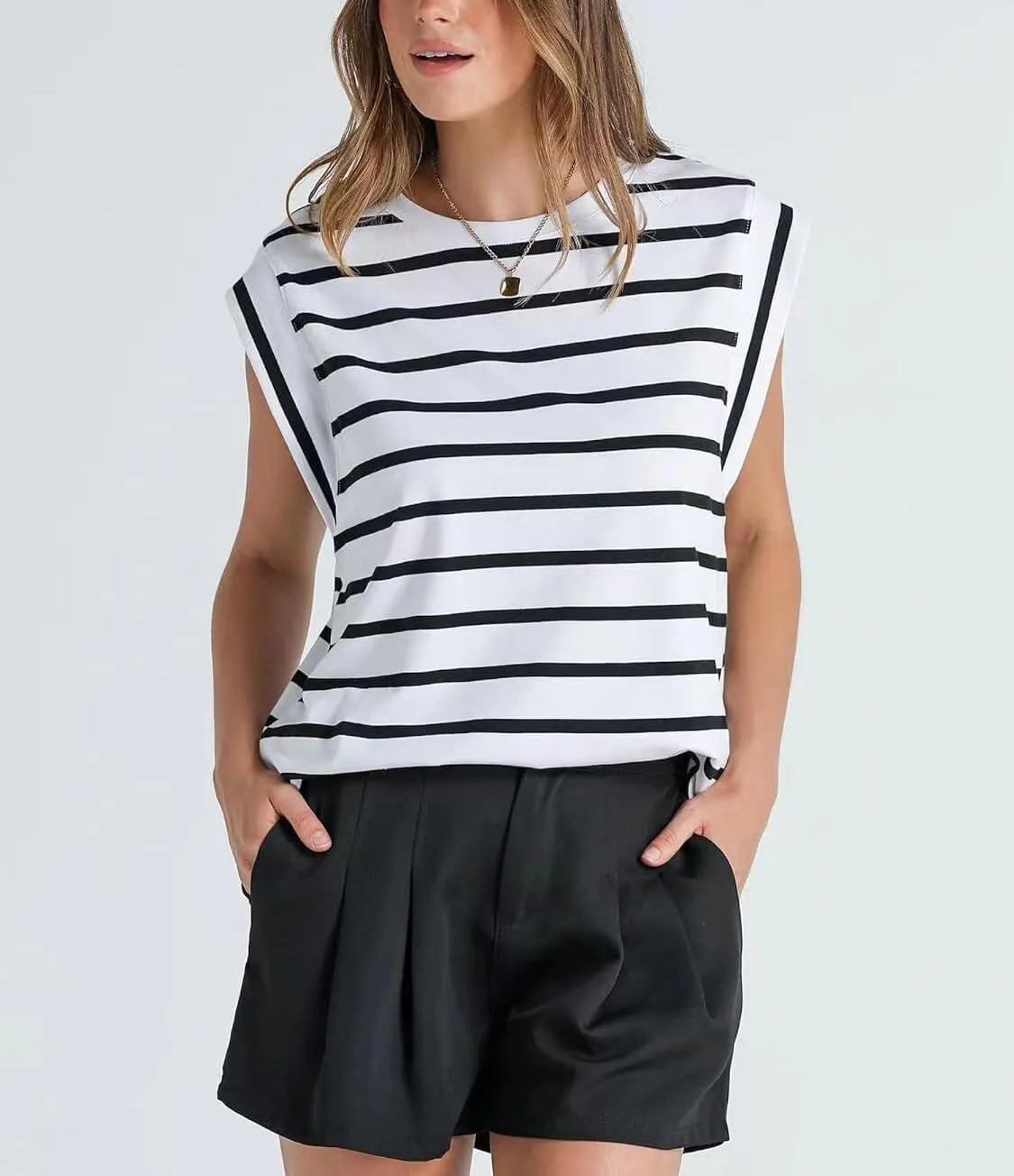 PDLCVD Ribbed Tank Tops for Women Fitted Workout Crew Neck Going Out Shirt Camisoles Sleeveless Cropped Tops Summer