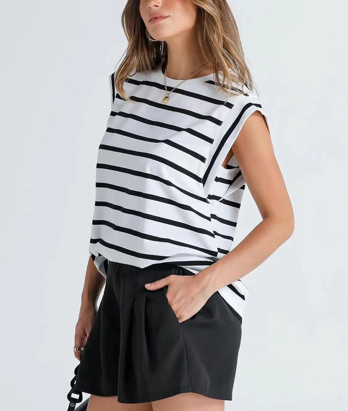 PDLCVD Ribbed Tank Tops for Women Fitted Workout Crew Neck Going Out Shirt Camisoles Sleeveless Cropped Tops Summer
