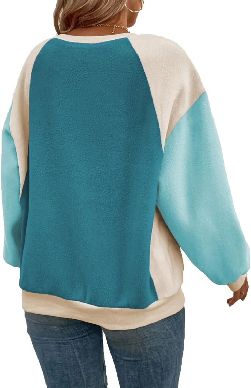 Plus Size Sweatshirts for Women Oversized Colorblock Pullover Tops 1X-5X