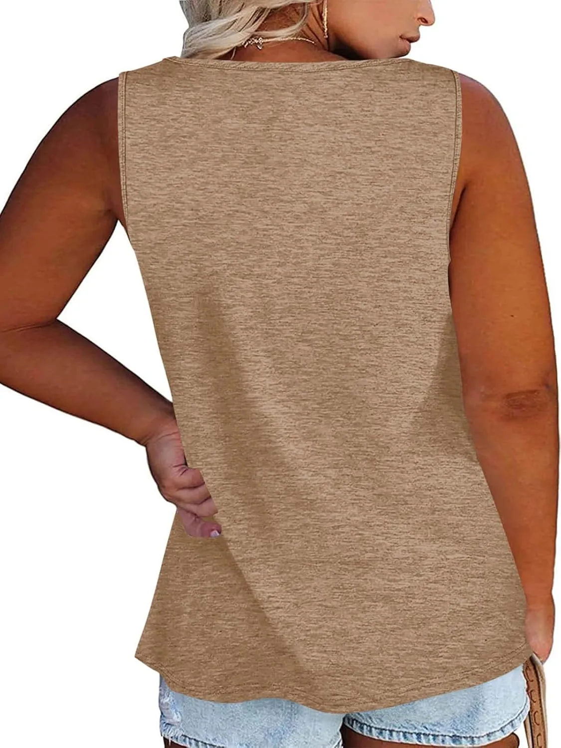 Plus Size Tank Tops for Women Summer Sleeveless Sweetheart Neck Casual Tunics Shirts