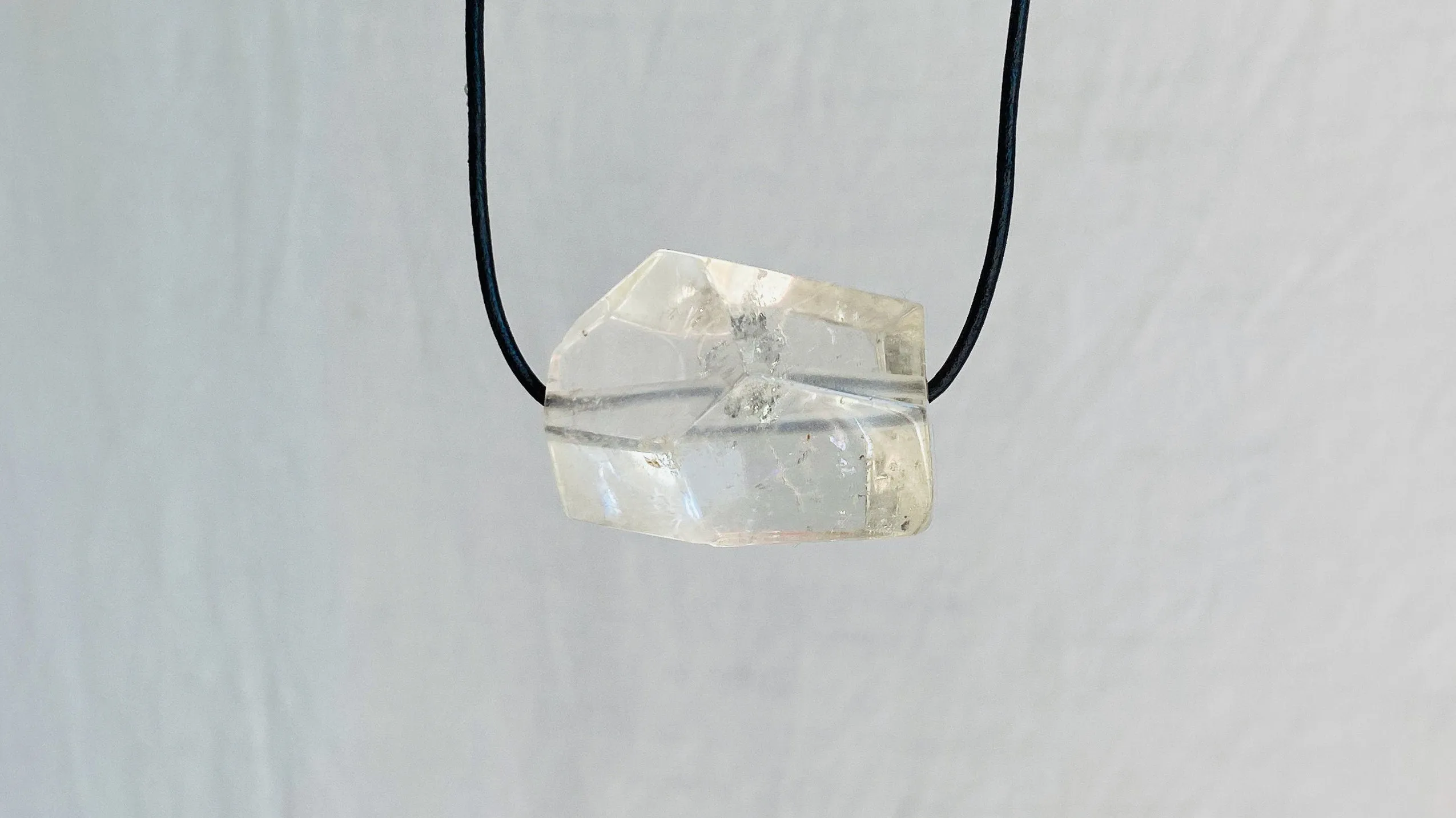 Quartz Pendant Necklace. Sterling Silver