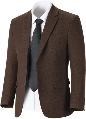 Retro Tweed Men's Suit Jackets Herringbone Slim Fit Sport Coats Blazer Prom Business Casual Men Tux Jacket Wedding Blazers