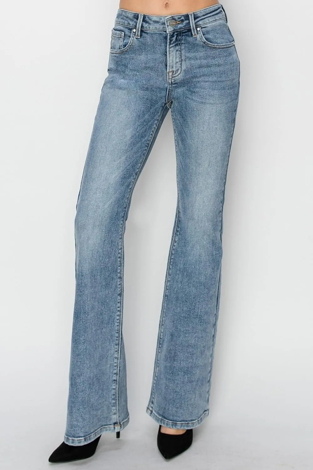 Risen Women's Mid Rise Bootcut Jeans