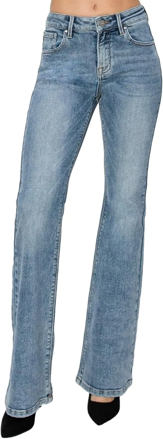 Risen Women's Mid Rise Bootcut Jeans