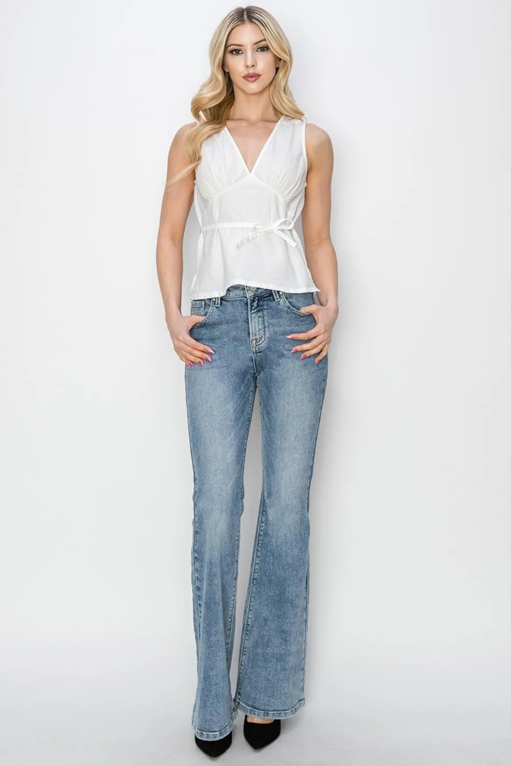 Risen Women's Mid Rise Bootcut Jeans