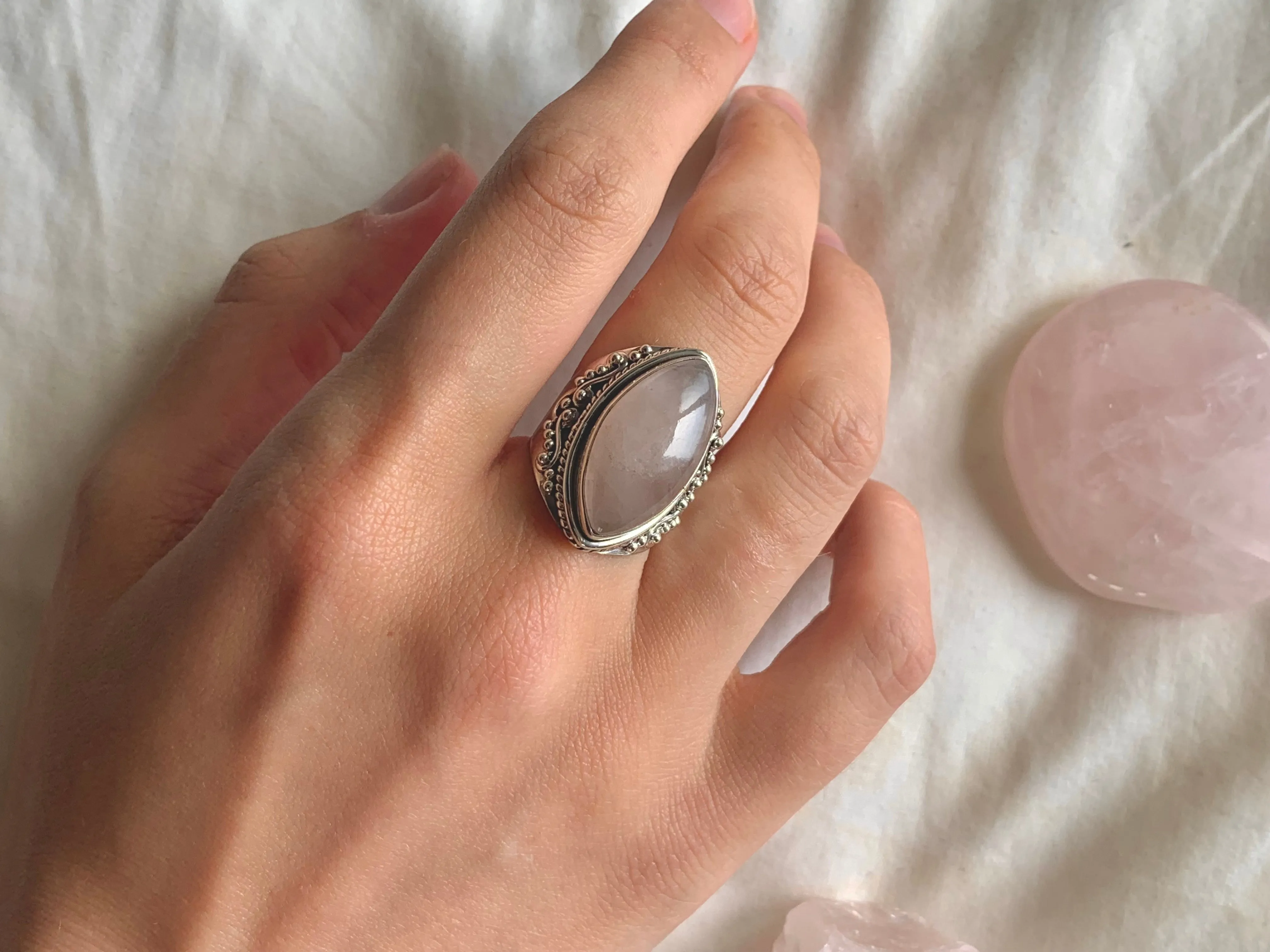 Rose Quartz Kai Ring