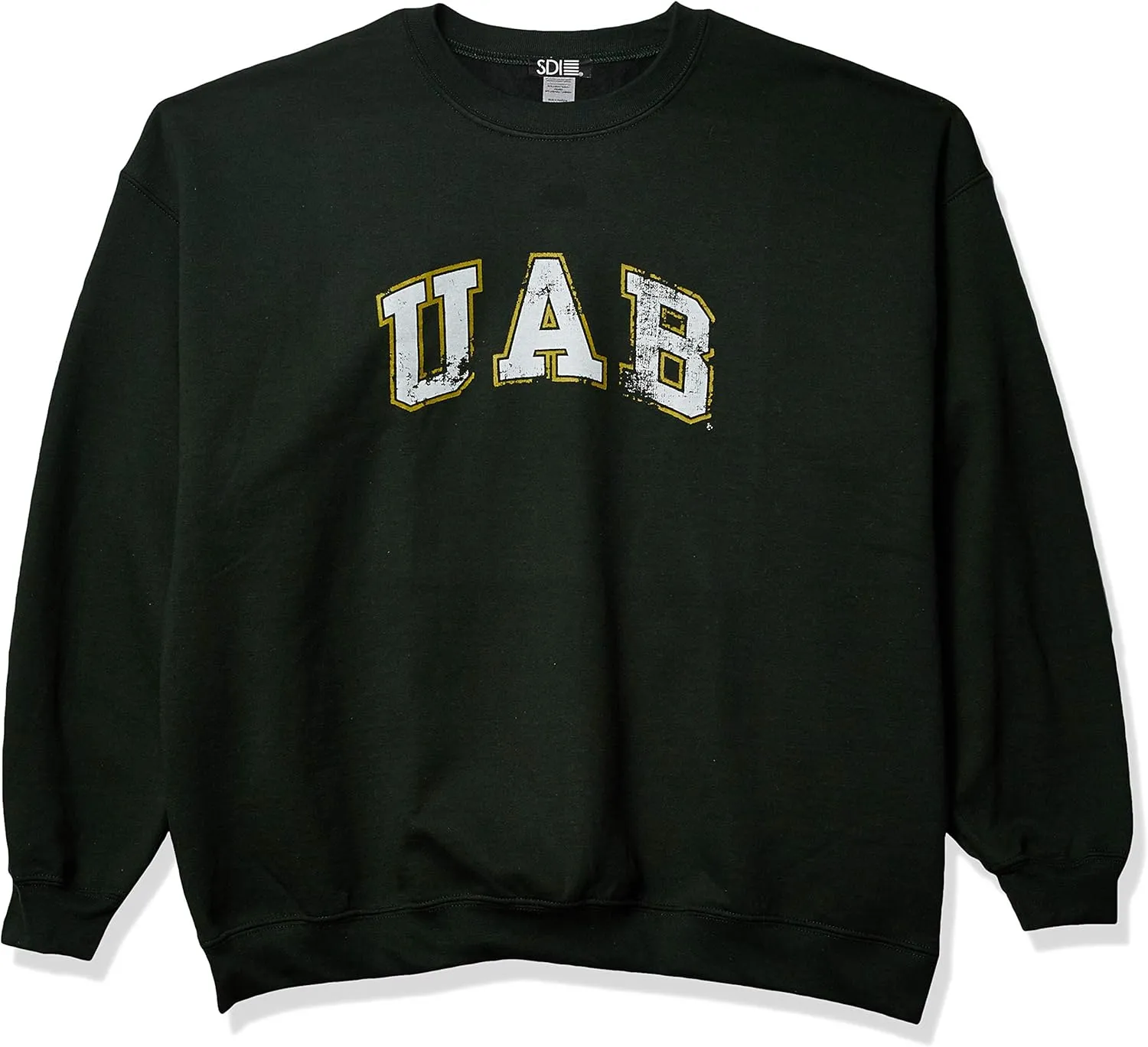 SDI Men's NCAA Alabama Birmingham Blazers 50/50 Blended 8-Ounce Vintage Crew Neck Sweatshirt