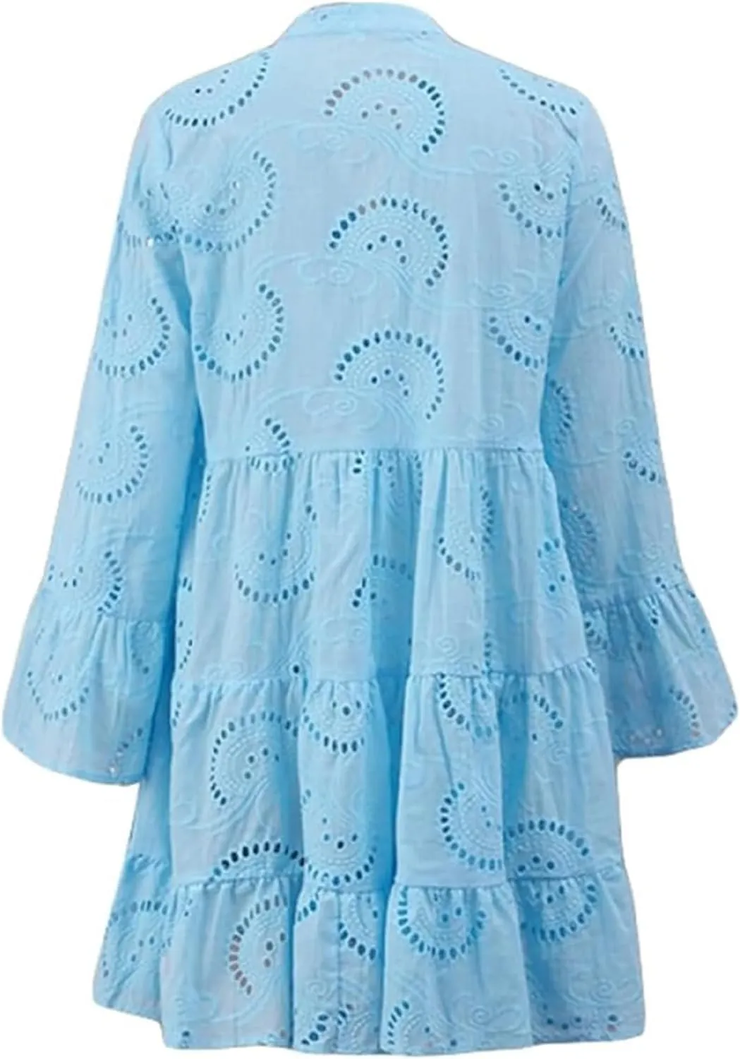 Short Dresses for Women Casual Summer Mini Dress Crochet Plus Size Button Down V Neck Dress T Shirt Beach Sundress