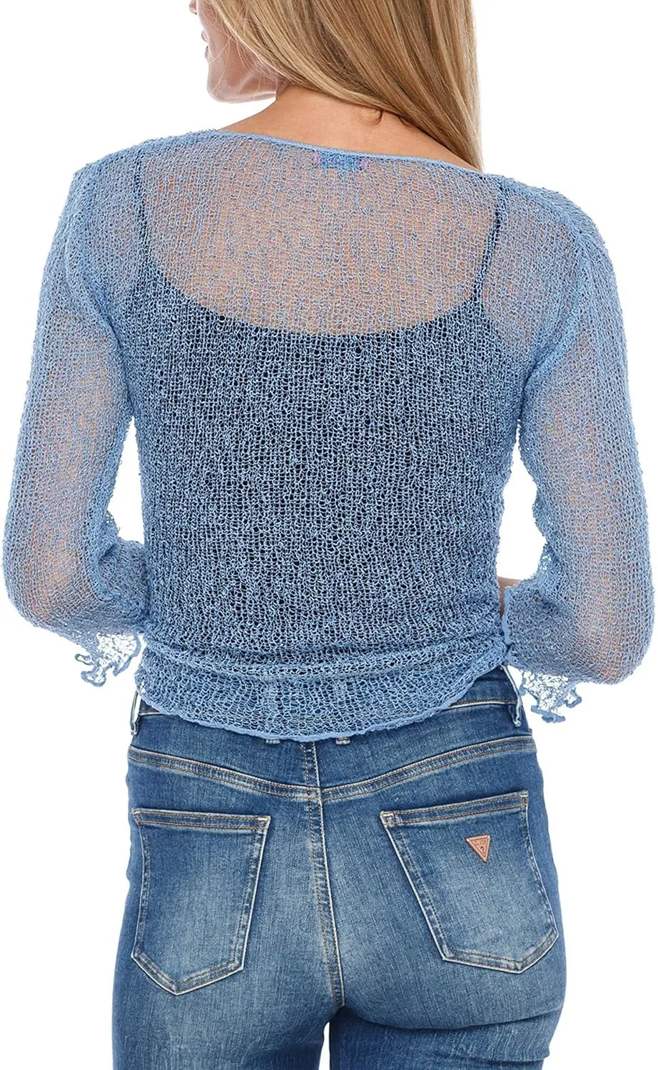SHU-SHI Sheer Cardigans For Women Summer Knit Shrug Lightweight For Dresses Tie Top Open Front