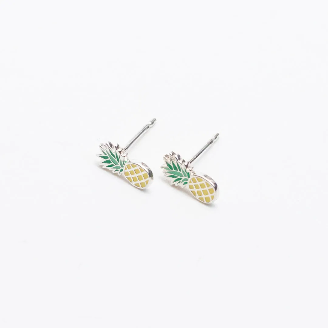 Silver Pineapple Studs