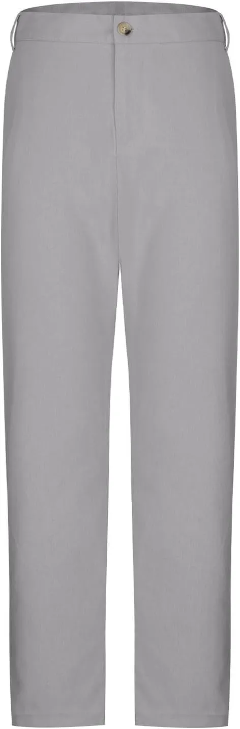 Sinzelimin Men's Linen Suit Pants Fashion Solid Color Button Zipper Closure Dressy Casual Wide Leg Sweatpant Work Trousers