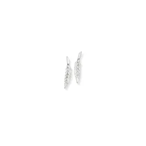 Small White Gold Feather Earrings