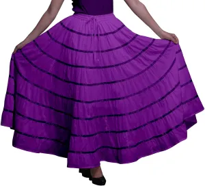 Solid Long Maxi Cotton Beach Wear Skirt for Women Elastic Waist Skirt Summer Wear
