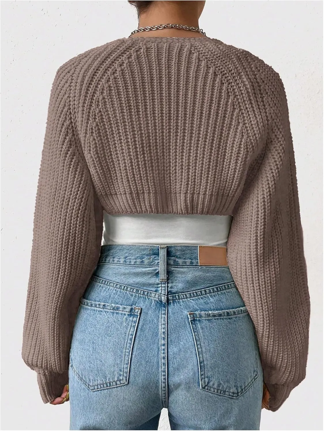 SOLY HUX Cropped Cardigan Sweater for Women Open Front Bolero Shrugs for Dress Y2K Knit Tops Preppy Clothes