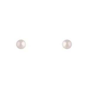 Sterling Silver Pearlised Bead Stud Earrings