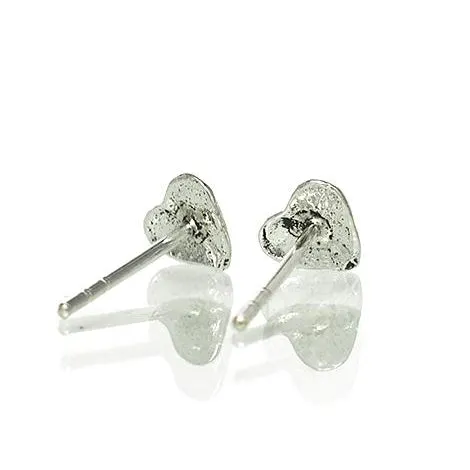 Sterling Silver Tiny Heart Stud Earrings