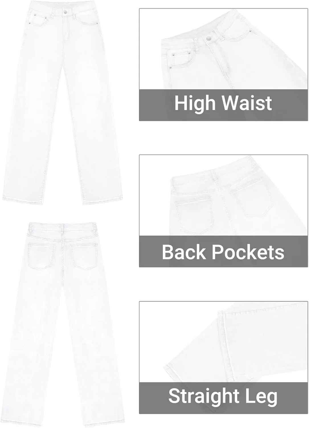 Straight Leg Jeans for Women Trendy High Waisted Cropped Boyfriend Mom Stretchy Frayed Hem Loose Wide Leg Baggy Pants