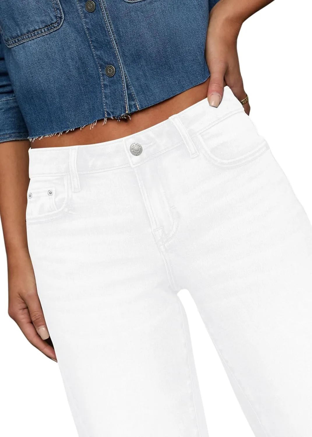 Straight Leg Jeans for Women Trendy High Waisted Cropped Boyfriend Mom Stretchy Frayed Hem Loose Wide Leg Baggy Pants