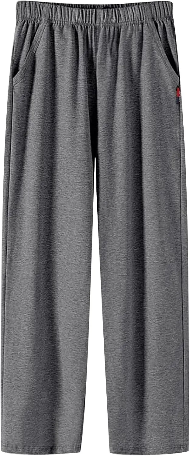 Sweatpants for Men Big and Tall Stretch Waisted Baggy Joggers Plus Size Drawstring Lightweigh Lounge Pants with Pockets