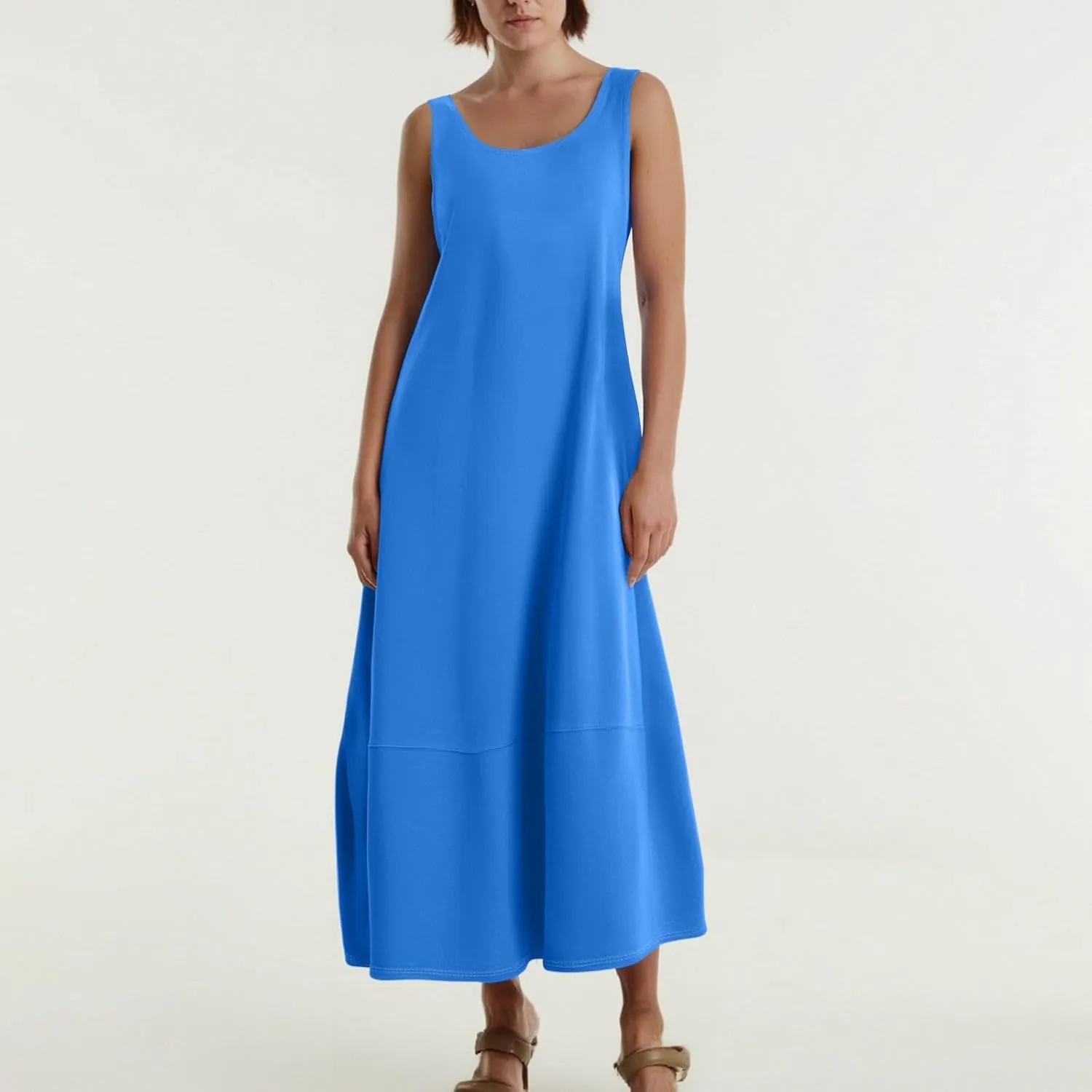 Tank Dress Casual Summer Boho Flowy Maxi Dresses with Pockets Cute Long Midi Sundresses for Beach Vacation Tunic Dress