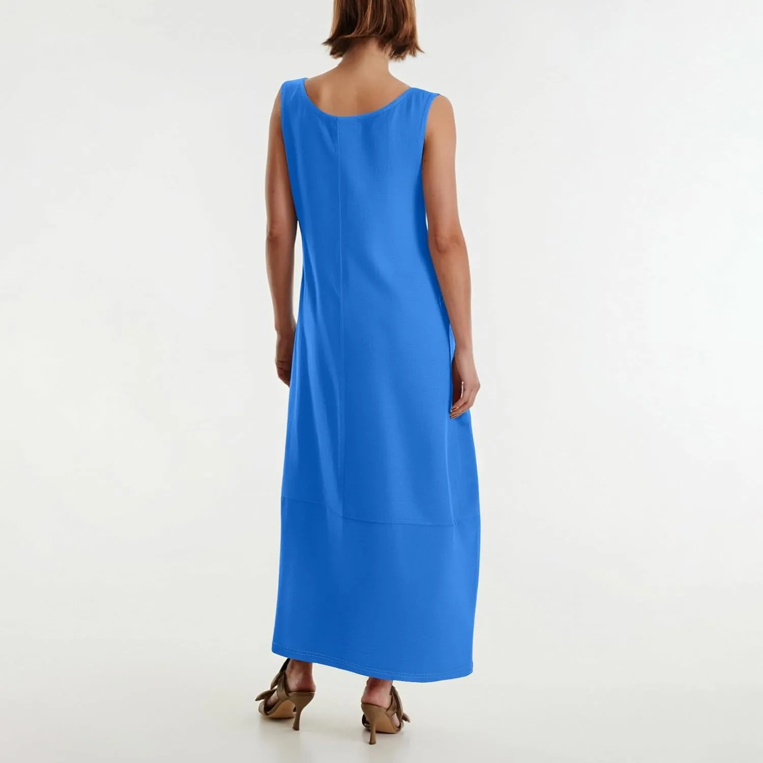 Tank Dress Casual Summer Boho Flowy Maxi Dresses with Pockets Cute Long Midi Sundresses for Beach Vacation Tunic Dress