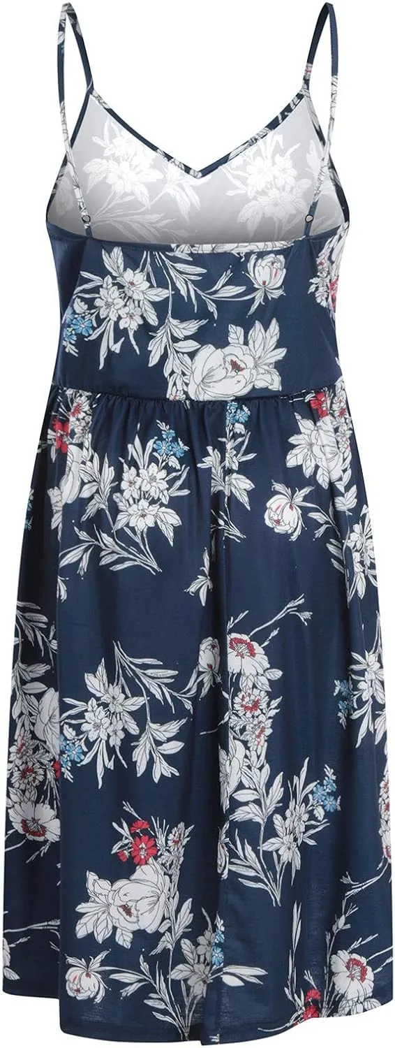 TARIENDY Women 2025 Summer Dress V Neck Sleeveless Dresses Fashion Casual Short Sundress Loose Comfy Sexy Beach Outfits