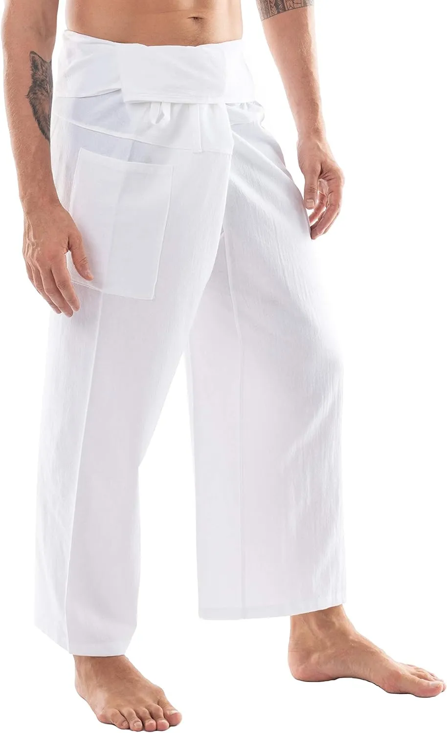 Thai Fisherman Pants - Lightweight Cotton Lounge Pants for Men, Perfect for Yoga, Hippie, or Pirate Style