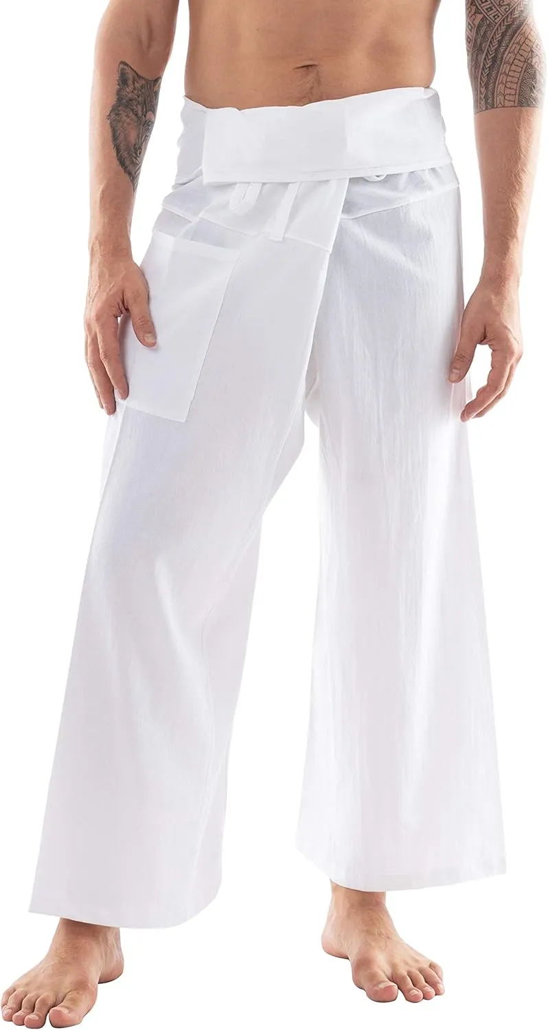 Thai Fisherman Pants - Lightweight Cotton Lounge Pants for Men, Perfect for Yoga, Hippie, or Pirate Style