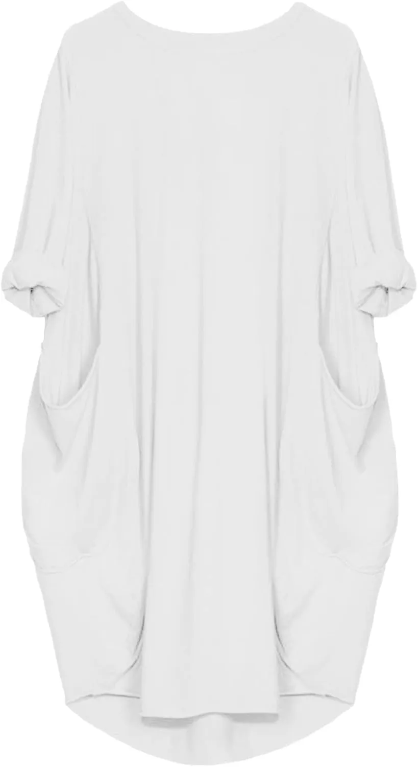 UQRZAU Women's Casual Dresses Dresses Casual Puff Long Sleeve T Shirt Dress with Pockets Mini Dress Casual Dresses