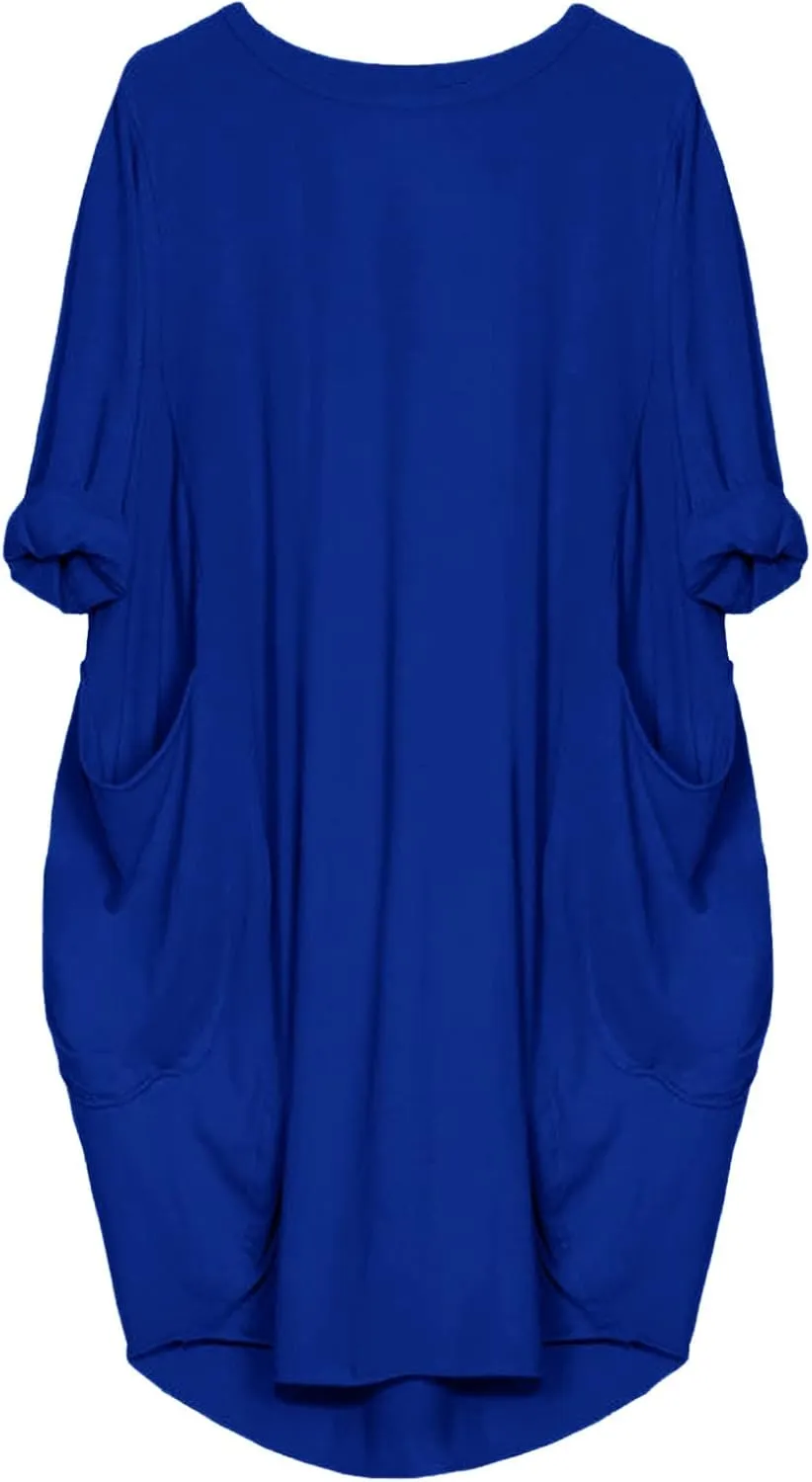 UQRZAU Women's Casual Dresses Dresses Casual Puff Long Sleeve T Shirt Dress with Pockets Mini Dress Casual Dresses