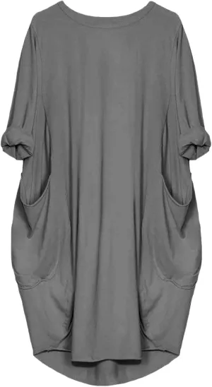 UQRZAU Women's Casual Dresses Dresses Casual Puff Long Sleeve T Shirt Dress with Pockets Mini Dress Casual Dresses