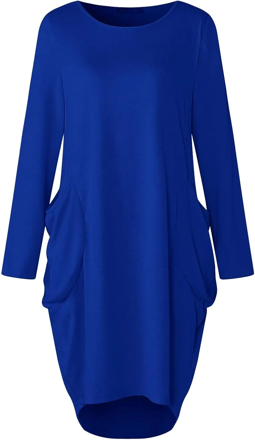 UQRZAU Women's Casual Dresses Dresses Casual Puff Long Sleeve T Shirt Dress with Pockets Mini Dress Casual Dresses