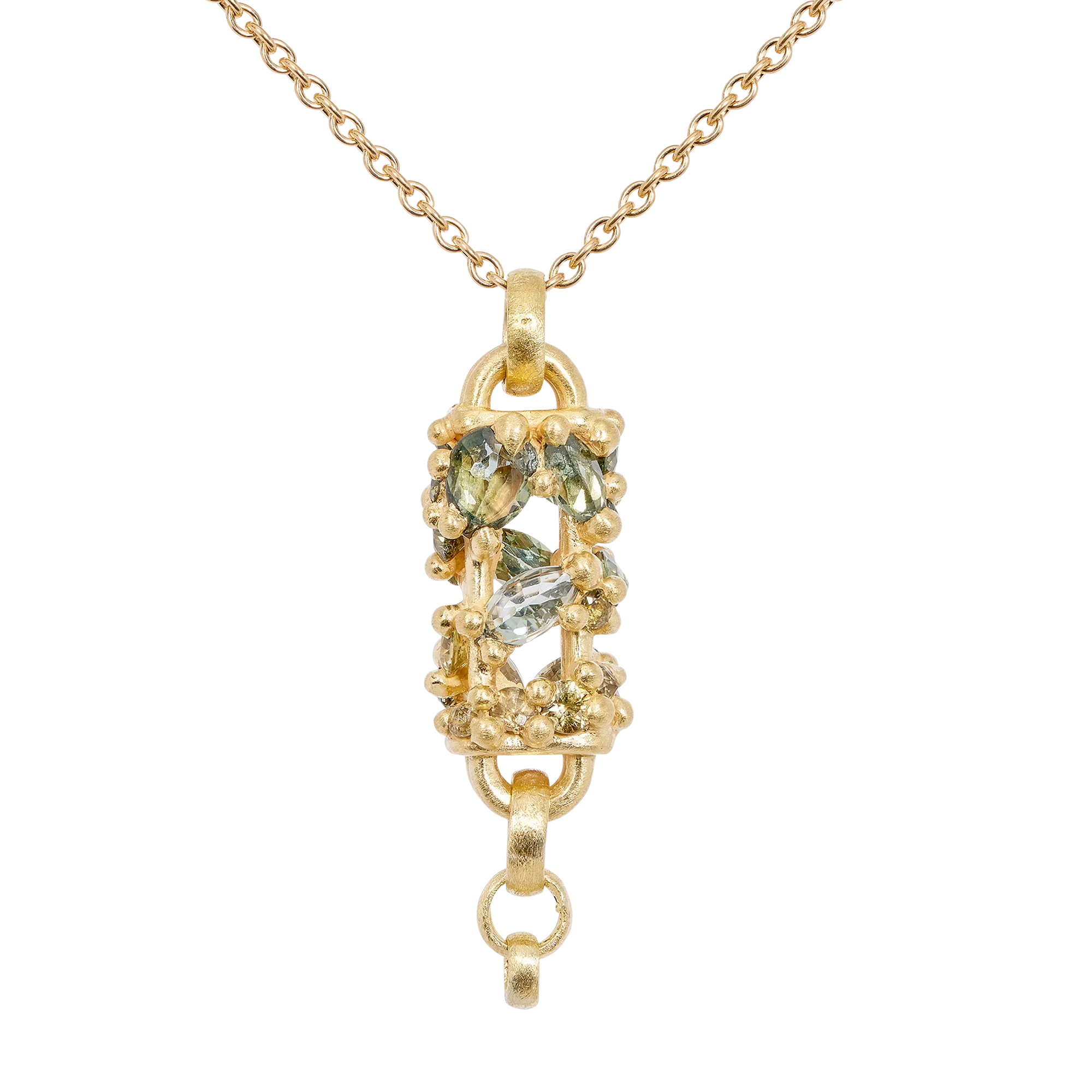 Vertical Green Fontaine Necklace - 11125