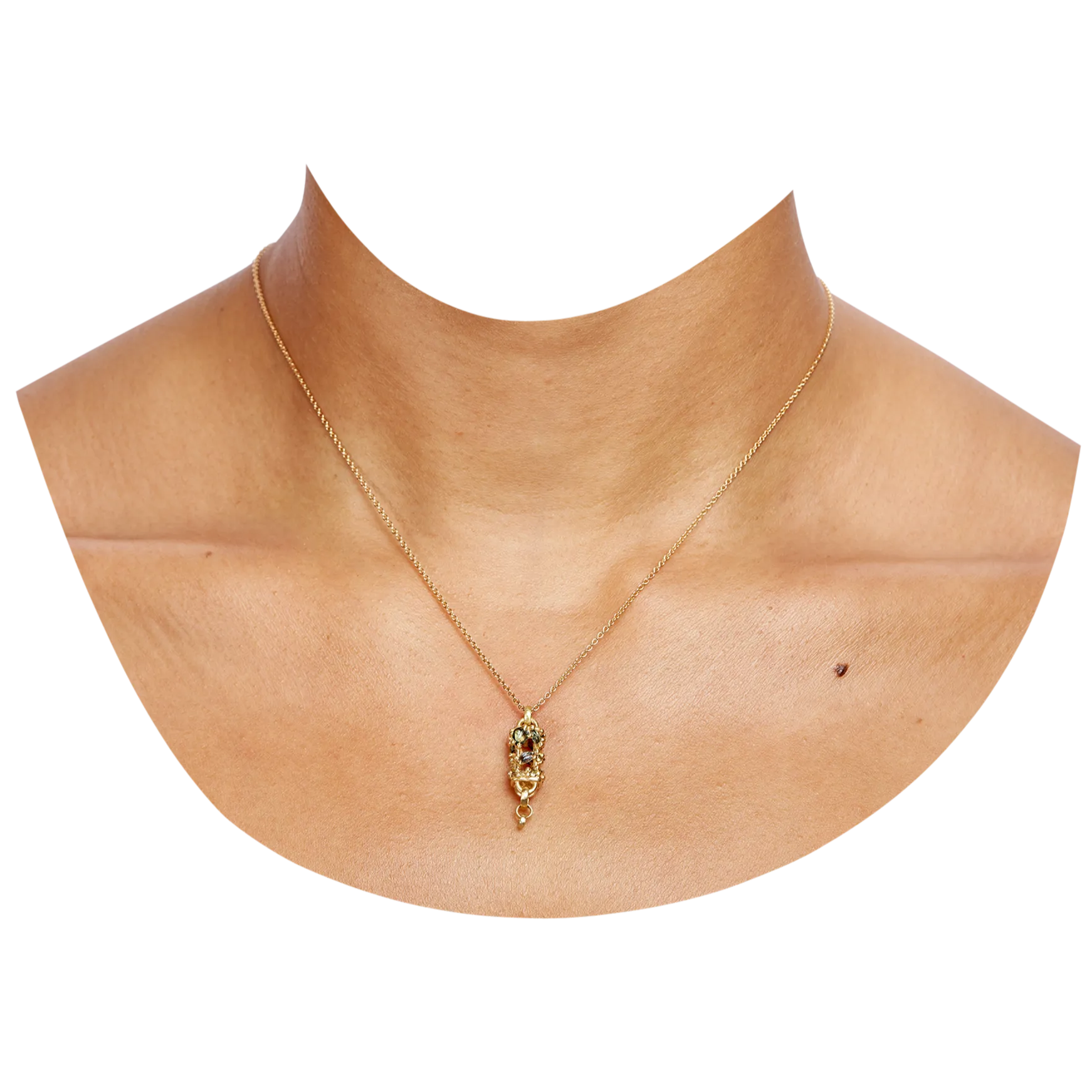 Vertical Green Fontaine Necklace - 11125